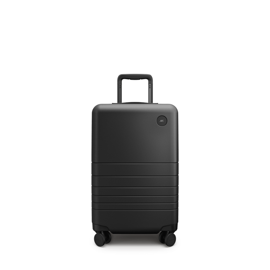 Midnight Black Scaled | Front view of Expandable Carry-On in Midnight Black