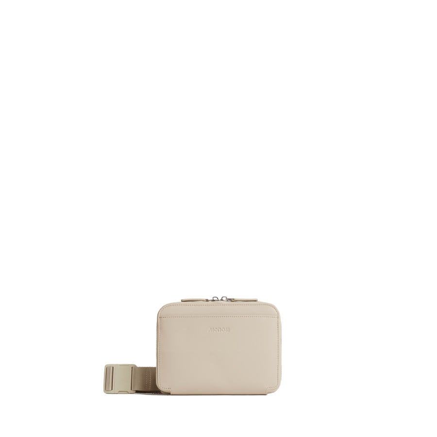 Ivory (Vegan Leather) Scaled | Front view of Metro Belt Bag in Ivory
