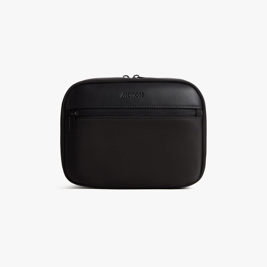 Carbon Black | Front view of Metro Hanging Toiletry Case in Carbon Black