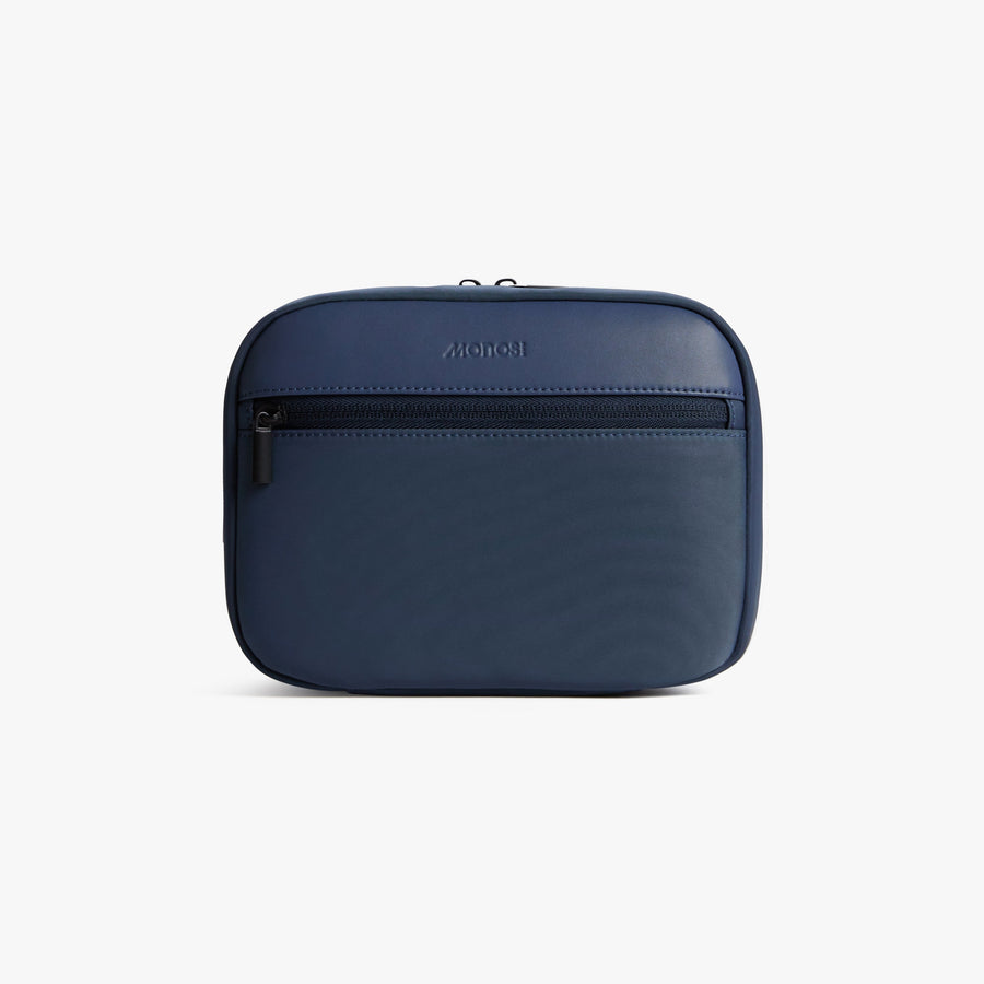 Oxford Blue | Front view of Metro Hanging Toiletry Case in Oxford Blue