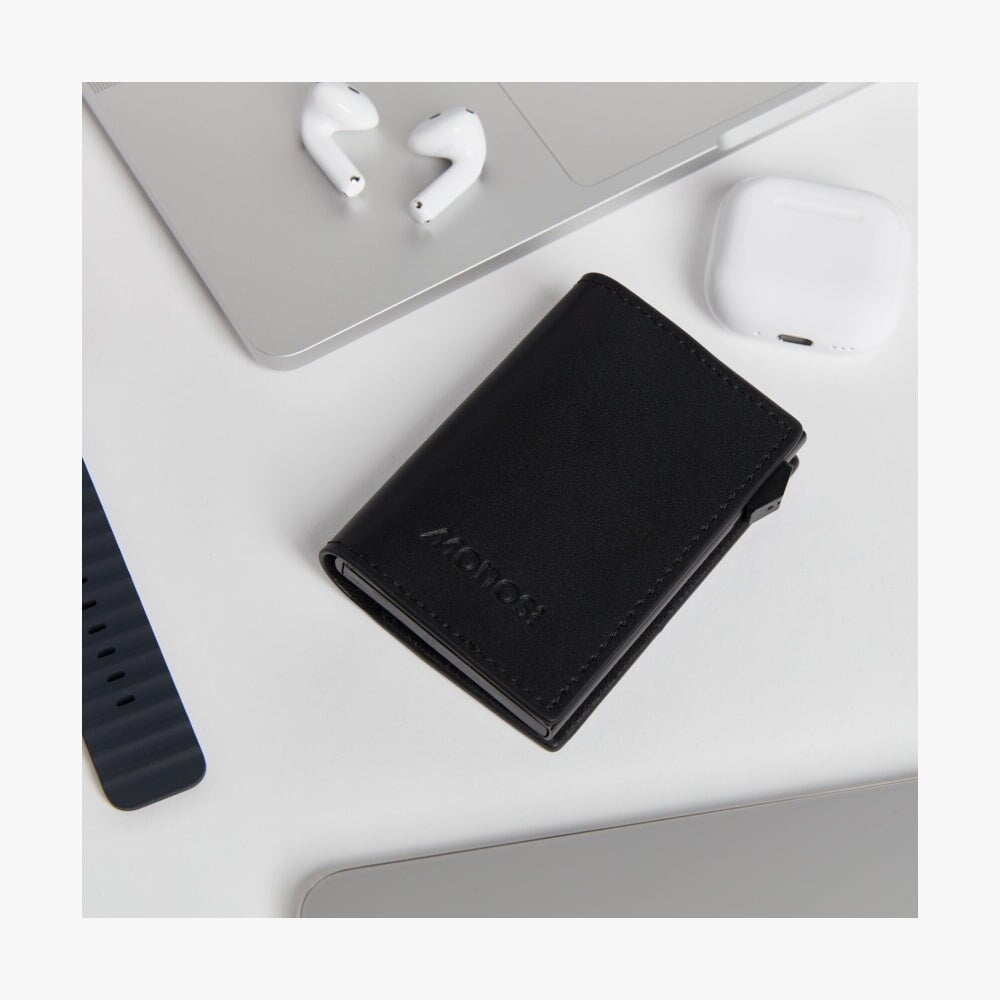 SWYPE Aluminium Slim Wallet met Echt Leder – Kleine Herenportemonnee met RFID Bescherming – Mini Portefeuille voor Heren met Geldclip – Kaartenhouder met Geldklem – Slimme Portemonnee