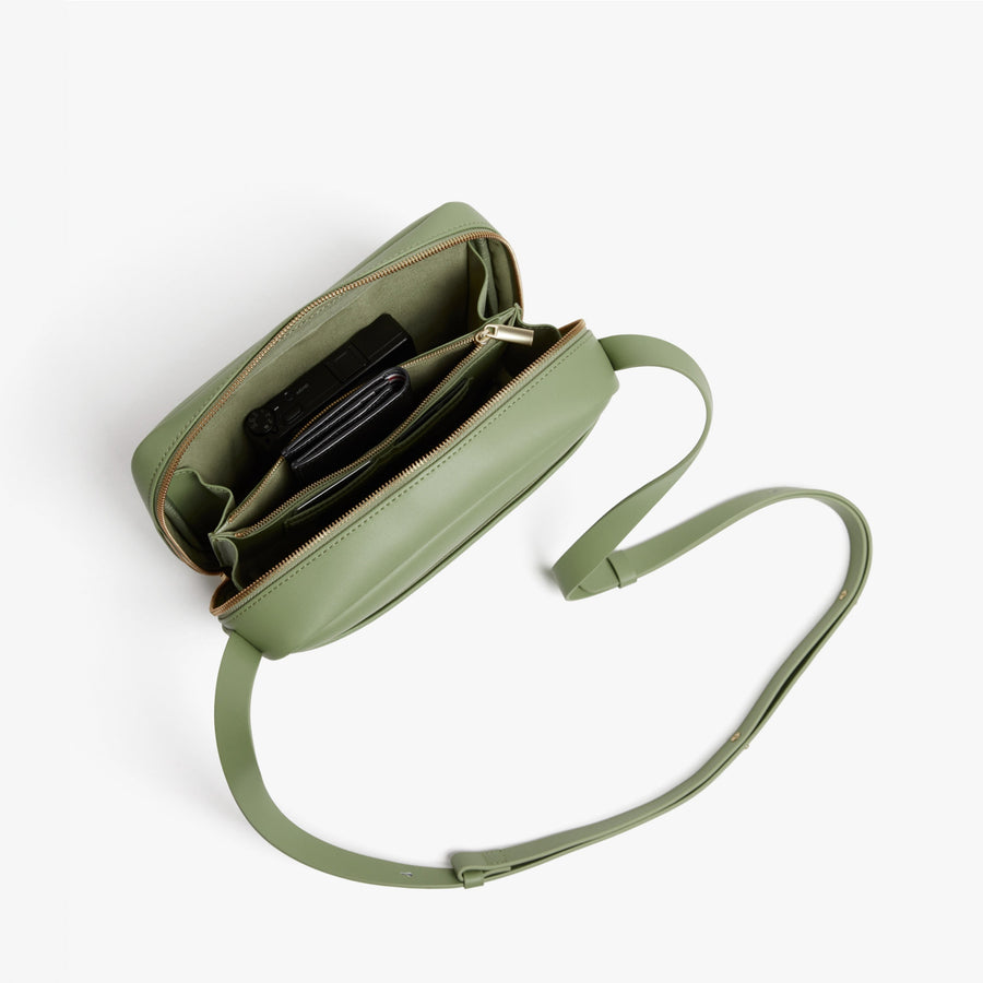 Cactus (Vegan Leather) | Angled view of Metro Crossbody in Cactus