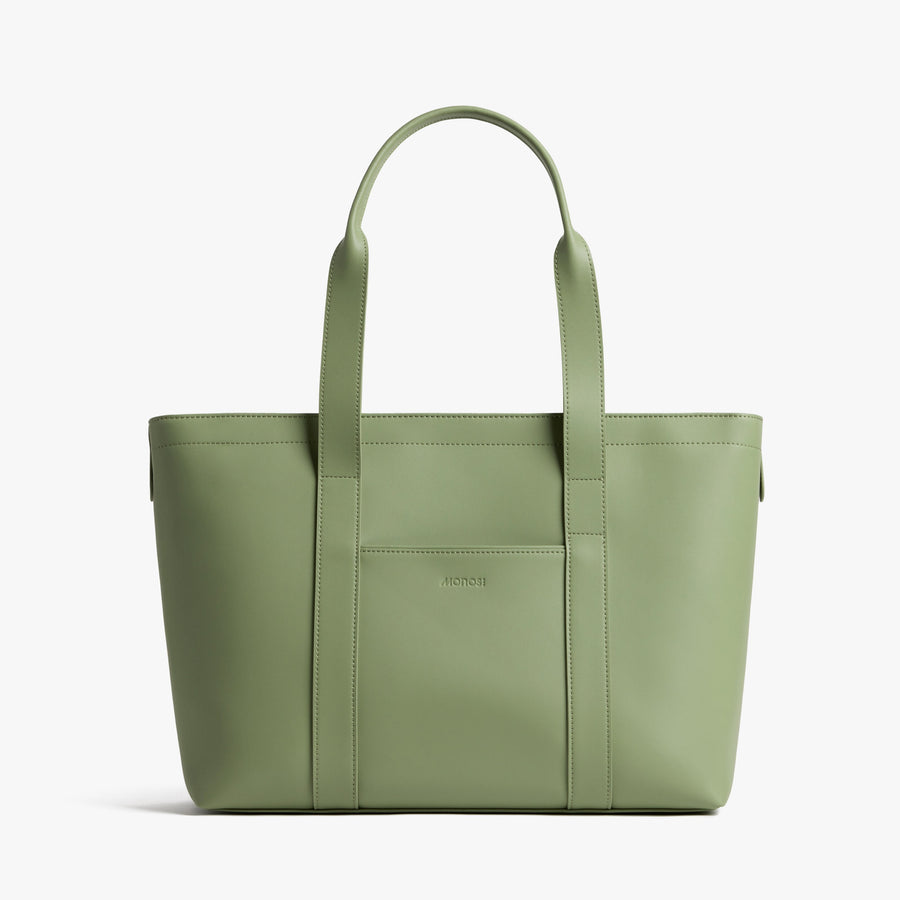 Cactus (Vegan Leather) | Front view of Metro Tote Cactus