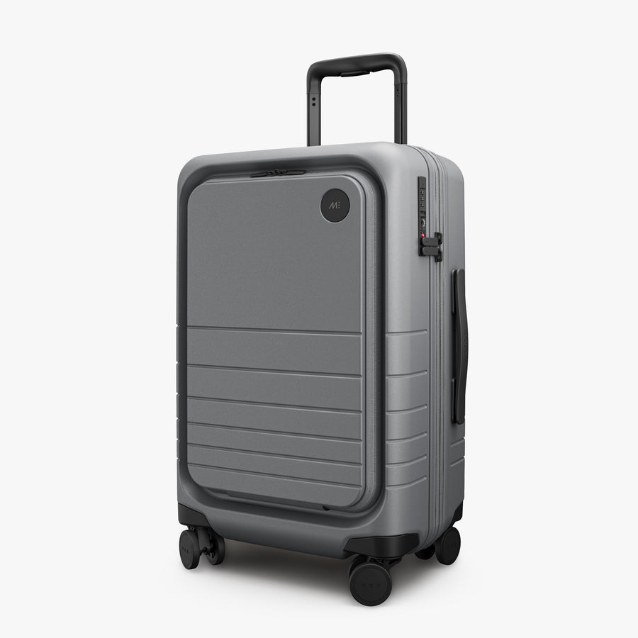 Storm Grey | Angled view of Expandable Carry-On Pro in Storm Grey