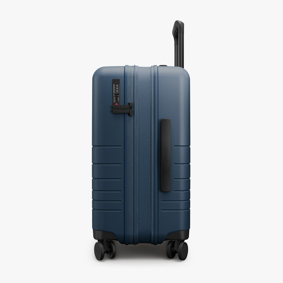 Ocean Blue | Expanded zipper view of Expandable Carry-On in Ocean Blue