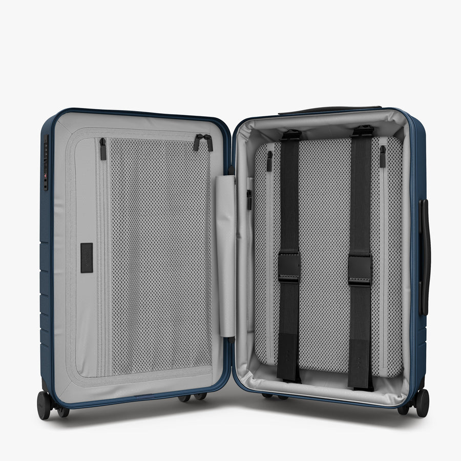Ocean Blue | Inside view of Expandable Carry-On in Ocean Blue