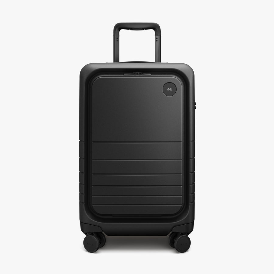 Midnight Black | Front view of Expandable Carry-On Pro in Midnight Black