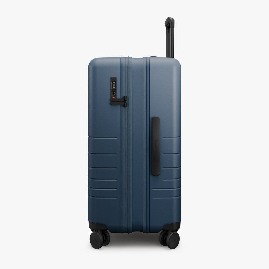 Ocean Blue | Expanded zipper view of Expandable Check-In Medium in Ocean Blue