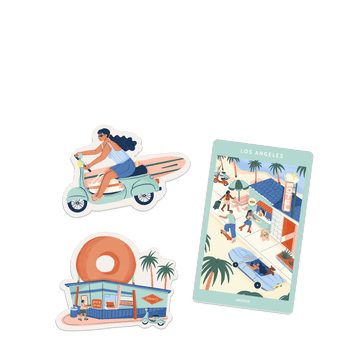Los Angeles Destination Stickers set of three