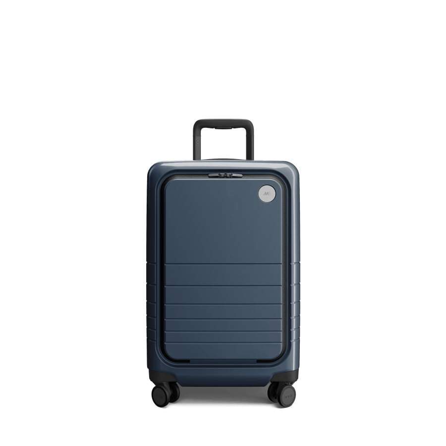 Arles Blue (Glossy) Scaled | Front view of Carry-On Pro Plus in Arles Blue