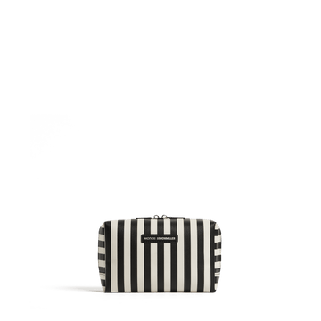 Front view of Metro Toiletry Case large in Poplin Stripe Black