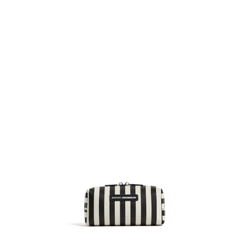 Front view of Metro Toiletry Case small in Poplin Stripe Black