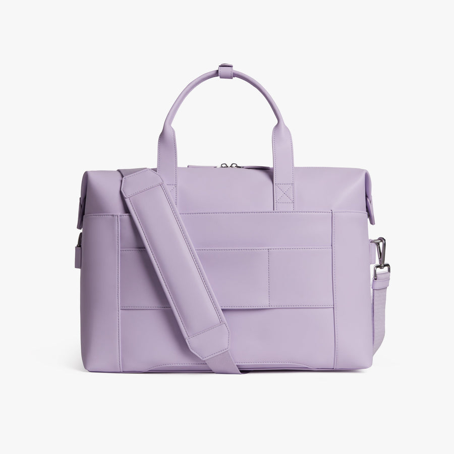 Purple Icing (Vegan Leather) | Back view of Metro Duffel with kit detached in Purple Icing