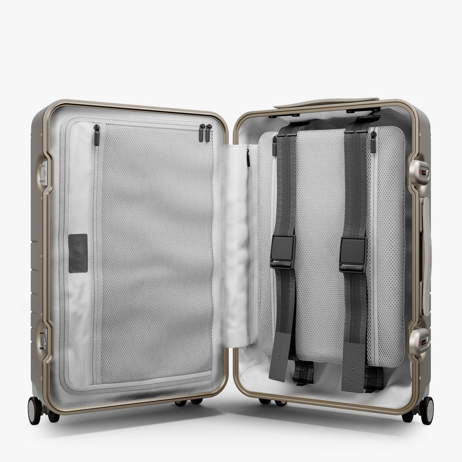 Champagne | Inside view of Hybrid Carry-On Plus in Champagne