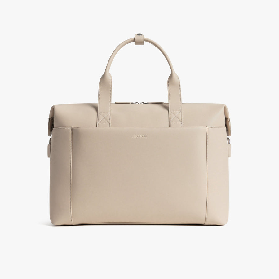 Ivory (Vegan Leather) | Front view of Metro Duffel in Ivory