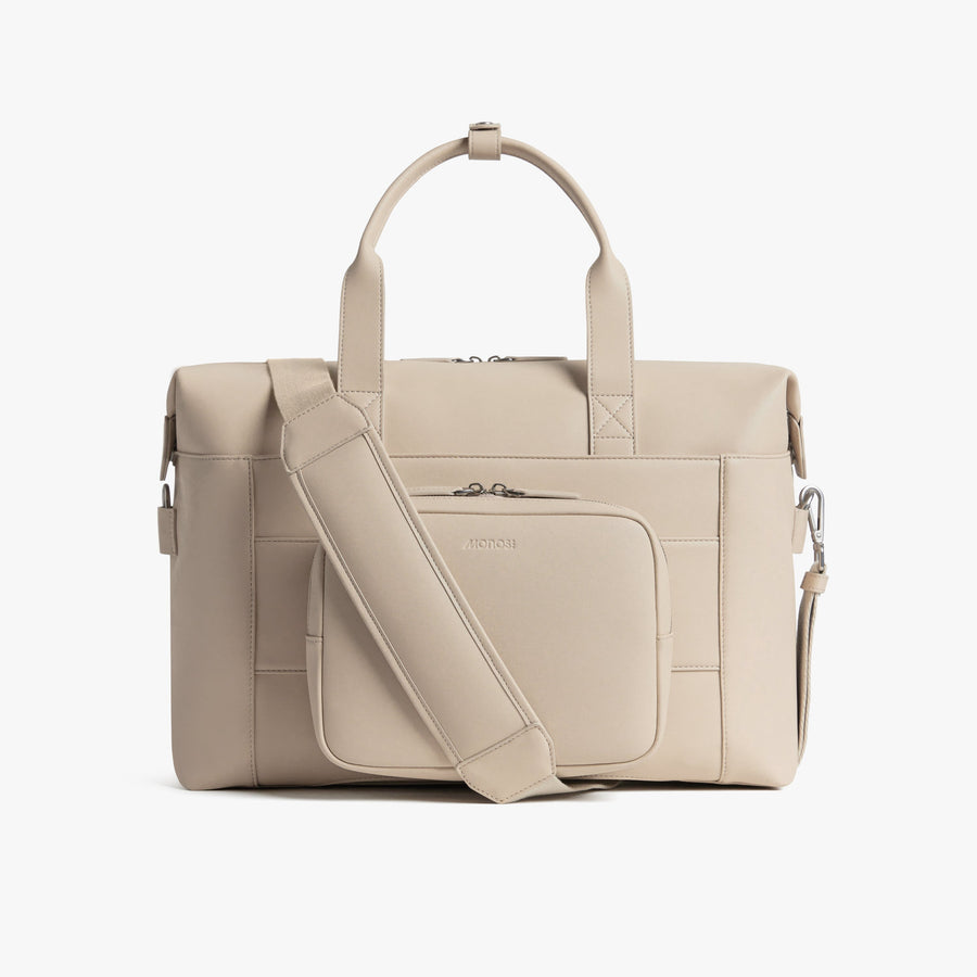 Ivory (Vegan Leather) | Back view of Metro Duffel in Ivory