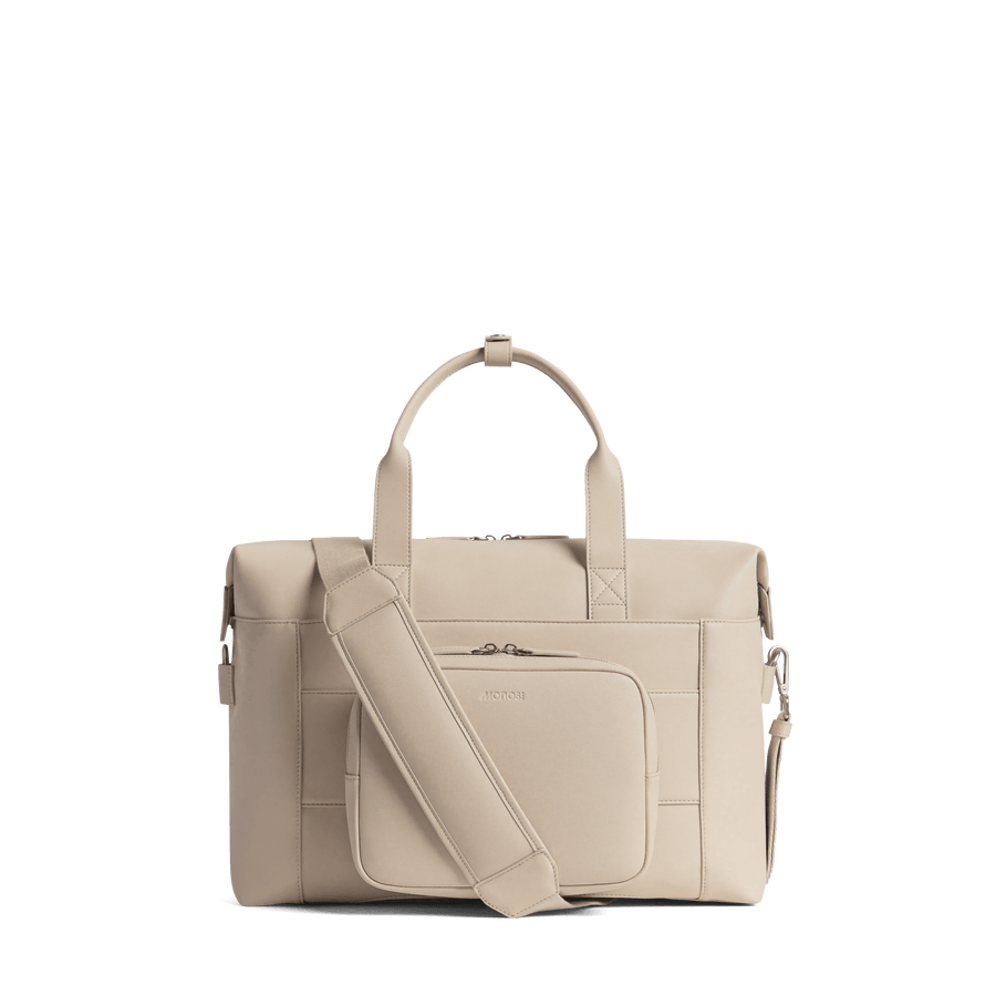 Ivory (Vegan Leather) Scaled | Back view of Metro Duffel in Ivory