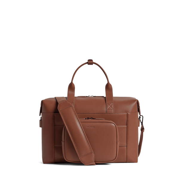 Mahogany (Vegan Leather) Scaled | Back view of Metro Duffel in Mahogany