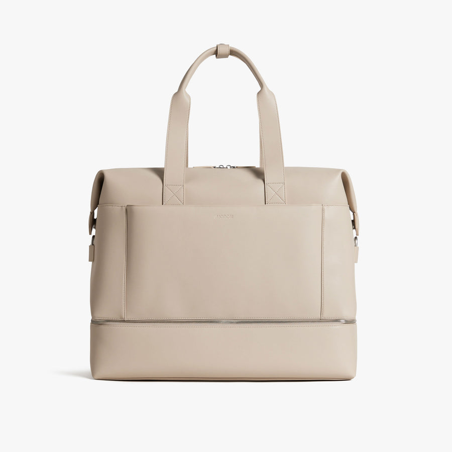 Ivory (Vegan Leather) | Front view of Metro Weekender in Ivory
