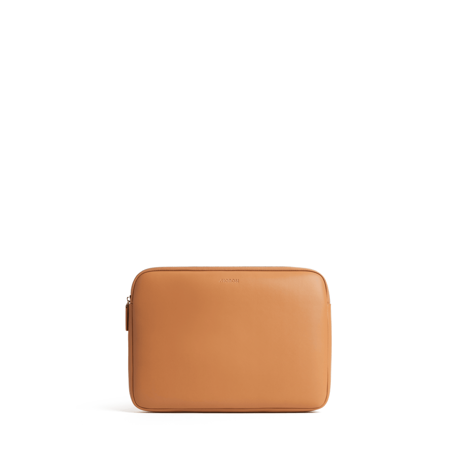 14-inch / Saddle Tan (Vegan Leather) Scaled | Metro Laptop Sleeve in Saddle Tan