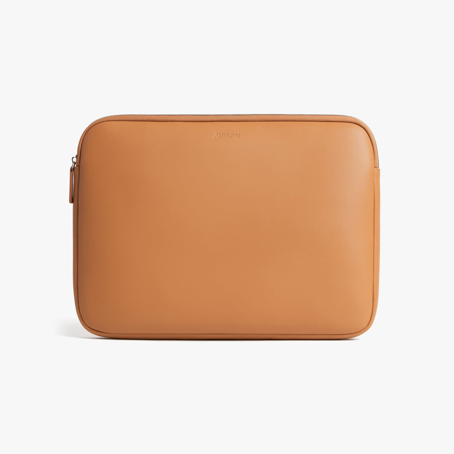 16-inch / Saddle Tan (Vegan Leather) | Metro Laptop Sleeve in Saddle Tan