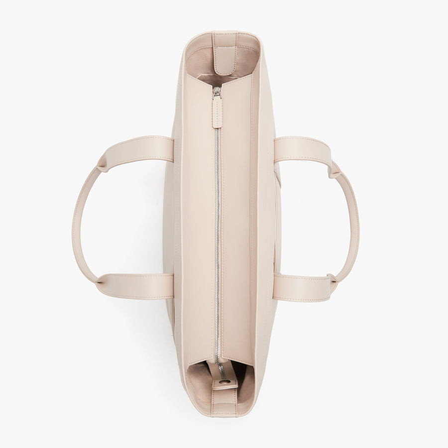 Ivory (Vegan Leather) | Top view of Metro Tote in Ivory