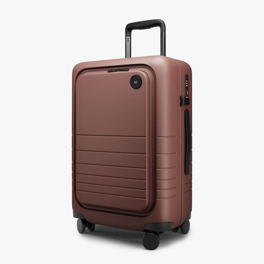 Terracotta | Angled view of Carry-On Pro Plus in Terracotta