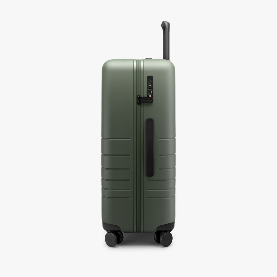 Olive Green | Side view of Check-In Medium in Olive Green