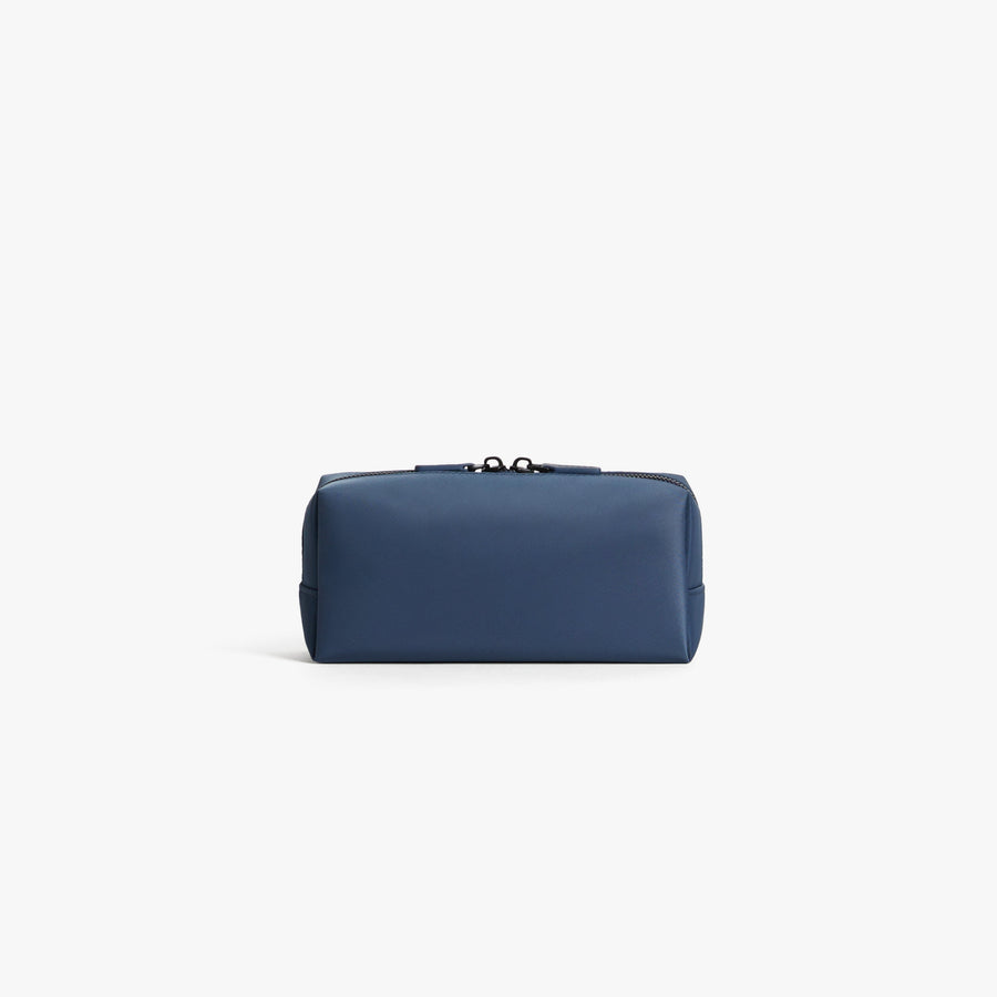 Small / Oxford Blue | Back view showing pocket of Metro Toiletry Case Small in Oxford Blue